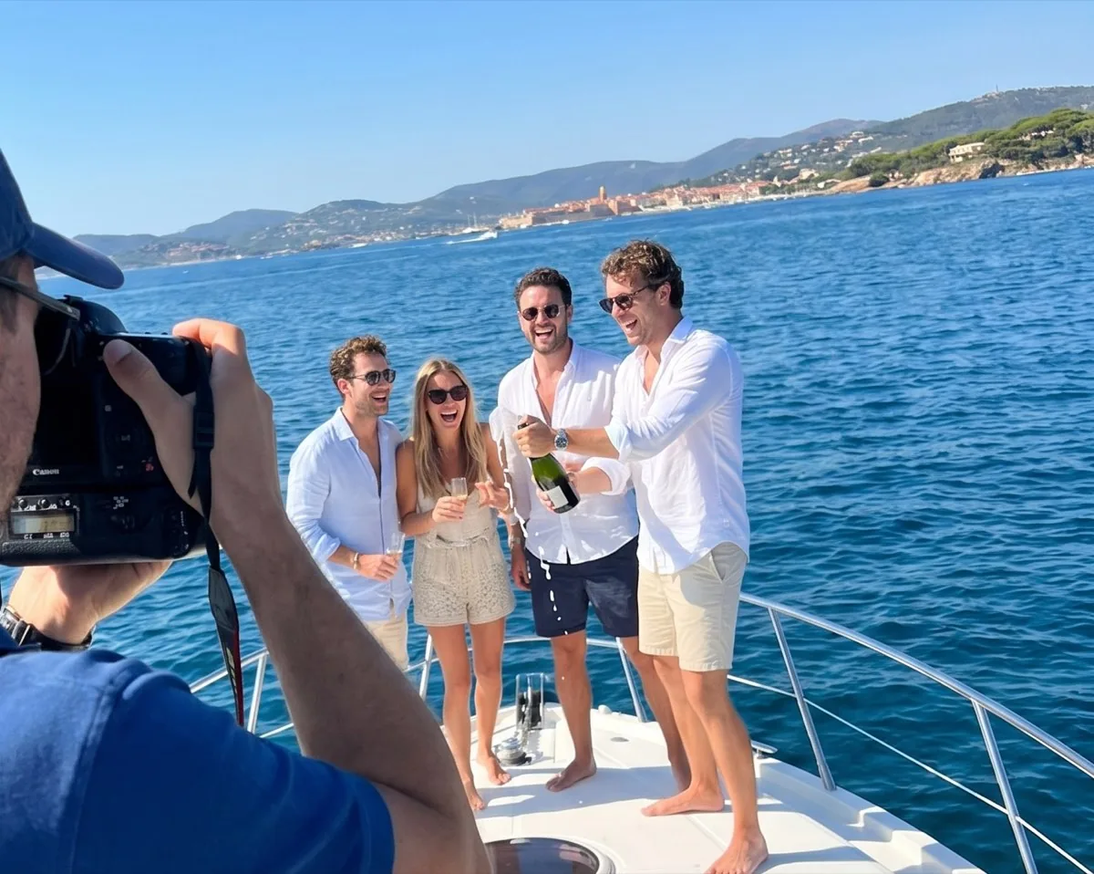 Photographer at work on a yacht in Saint-Tropez